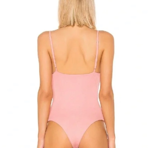 NWOT Revolve Charlie Tie Front Bodysuit in Blush - Picture 4 of 5